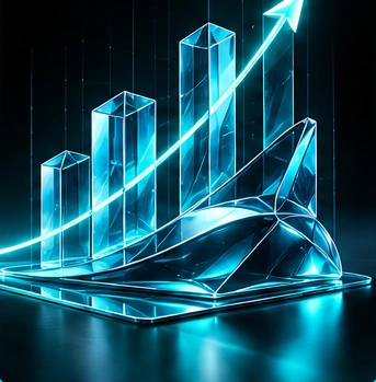 Turquoise financial growth concept artwork